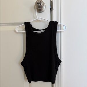 Zara Black Ribbed Crop Top